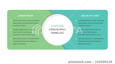 Two Option Infographic Template With Split Panel Diagram 142699326