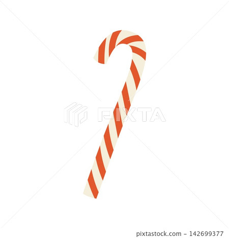 Red and white striped christmas candy cane set for holiday decoration and sweets 142699377