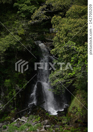 The scenery of the male and female waterfalls at Sekinoo Falls The scenery of the male and female waterfalls at Sekinoo Falls 142700209