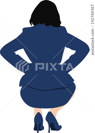An illustration of a businesswoman holding in her urge to use the toilet. An illustration of a businesswoman holding in her urge to use the toilet. 142700367
