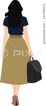 一個背著背包的女人的插圖 一個背著背包的女人的插圖 142700372