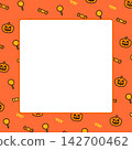 Halloween pumpkin candy event cute hand-drawn background banner square 142700462
