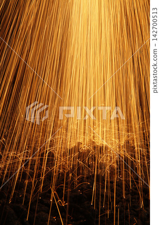 Steel workshop with sparks 142700513