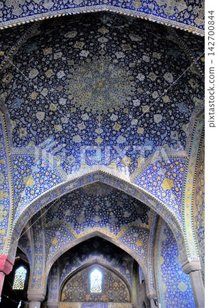 Iran, Isfahan, Imam Square, Imam Mosque, central prayer hall decorated with tiles 142700844