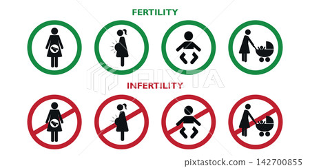 fertility and infertility icon set womens health pictogram vector illustration fertility and infertility icon set womens health pictogram vector illustration 142700855