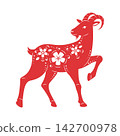 Red goat silhouette  142700978