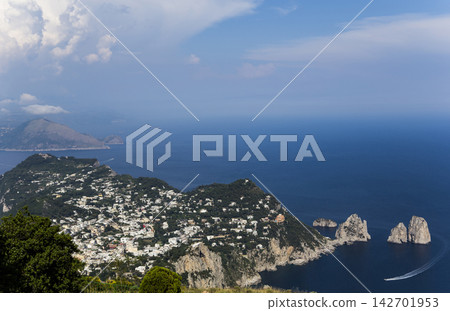 panorama of Capri island from Monte Solaro, in Anacapri panorama of Capri island from Monte Solaro, in Anacapri 142701953