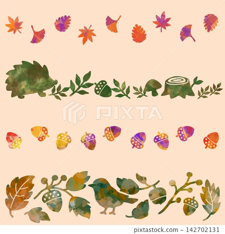 A set of illustration materials depicting autumn nature and animals. A set of illustration materials depicting autumn nature and animals. 142702131