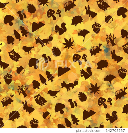 Illustration background material depicting autumn nature and animals Illustration background material depicting autumn nature and animals 142702237