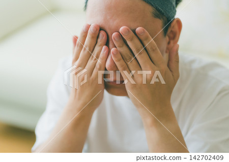 Self-care time for middle-aged men on tiring days Self-care time for middle-aged men on tiring days 142702409