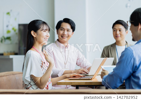 Young engineers having a meeting in the office Young engineers having a meeting in the office 142702952