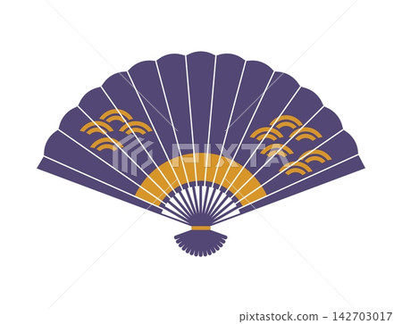 Asian Japanese folding fan design element, oriental ornament pattern with sunrise and traditional wave motifs. Vector sensu symbol of Japan culture, festival, ceremony, decoration and celebration Asian Japanese folding fan design element, oriental ornament pattern with sunrise and traditional wave motifs. Vector sensu symbol of Japan culture, festival, ceremony, decoration and celebration 142703017