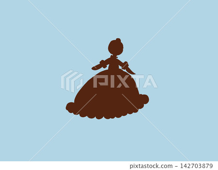 身穿洋裝的女子,以塗鴉般的輪廓呈現。 身穿洋裝的女子,以塗鴉般的輪廓呈現。 142703879