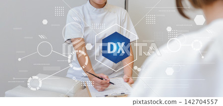 醫療領域數位轉型推廣圖景：醫療記錄保存和醫療操作的數位化；病患訪談和資料管理圖景。 142704557