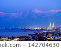夕陽西下，立山山脈和富山市的城市景觀盡收眼底。 142704630