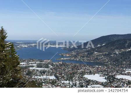 View from Wallberg mountain to lake Tegernsee, Bavaria, Germany View from Wallberg mountain to lake Tegernsee, Bavaria, Germany 142704754