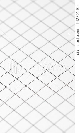 Minimalist flat lay vertical shot of empty square checked matrix graph paper sheet pattern Minimalist flat lay vertical shot of empty square checked matrix graph paper sheet pattern 142705103