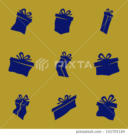 Set of funny and deformed Christmas gift boxes Set of funny and deformed Christmas gift boxes 142705184