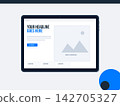 Minimalist Website Landing Page Mockup on Digital Tablet Screen 142705327