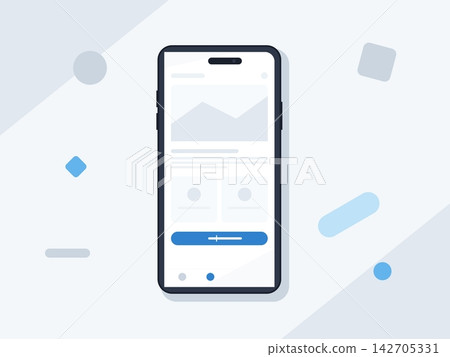 Modern Smartphone Illustration with Flat Mobile App User Interface Design Modern Smartphone Illustration with Flat Mobile App User Interface Design 142705331