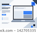 Modern Laptop Displaying Flat UI UX Website Interface Design Vector Illustration 142705335