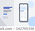 Minimal smartphone vector illustration showing mobile app interface design for digital technology concept 142705336