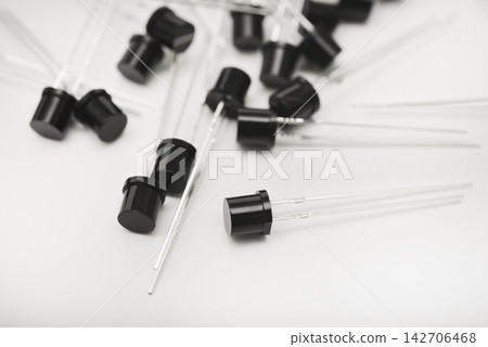 Black plastic photodiodes in packaging. Phototransistors. Semiconductor devices. Black plastic photodiodes in packaging. Phototransistors. Semiconductor devices. 142706468
