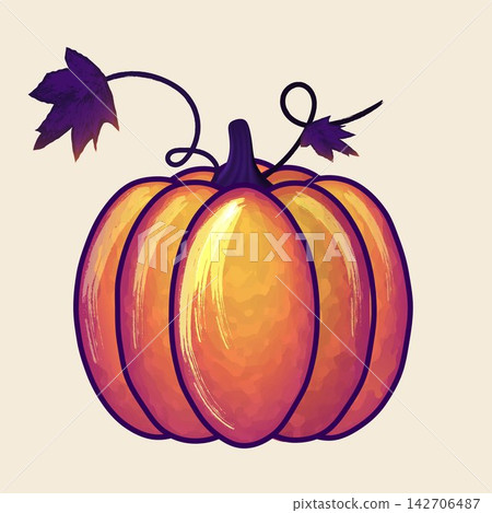 Large textured pumpkin isolated on a light background. Large textured pumpkin isolated on a light background. 142706487