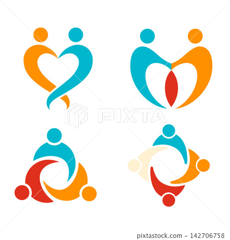 People Community and Teamwork Symbols Vector Set People Community and Teamwork Symbols Vector Set 142706758