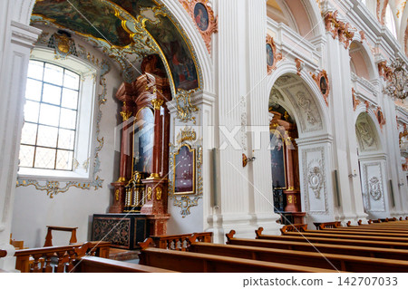 Interior of Jesuit church in Lucerne, Switzerland 142707033