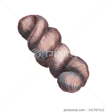 Twisted skein of yarn hand drawn watercolor art, cozy knitting and crochet element. Illustration for handmade craft branding, wool shop packaging, artisan gift styling, daily blog, print designs. Twisted skein of yarn hand drawn watercolor art, cozy knitting and crochet element. Illustration for handmade craft branding, wool shop packaging, artisan gift styling, daily blog, print designs. 142707122