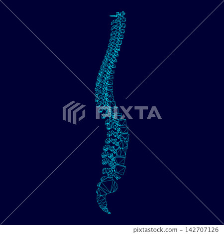 Spine low poly triangulation triangulated polygonal electric cyan blue vibrant aqua neon color vector illustration image outline contour line Spine low poly triangulation triangulated polygonal electric cyan blue vibrant aqua neon color vector illustration image outline contour line 142707126