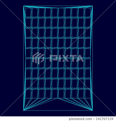Building low poly triangulation triangulated polygonal electric cyan blue vibrant aqua neon color vector illustration image outline contour line Building low poly triangulation triangulated polygonal electric cyan blue vibrant aqua neon color vector illustration image outline contour line 142707139