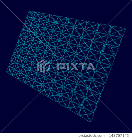 Solar panel low poly triangulation triangulated polygonal electric cyan blue vibrant aqua neon color vector illustration image outline contour line Solar panel low poly triangulation triangulated polygonal electric cyan blue vibrant aqua neon color vector illustration image outline contour line 142707145