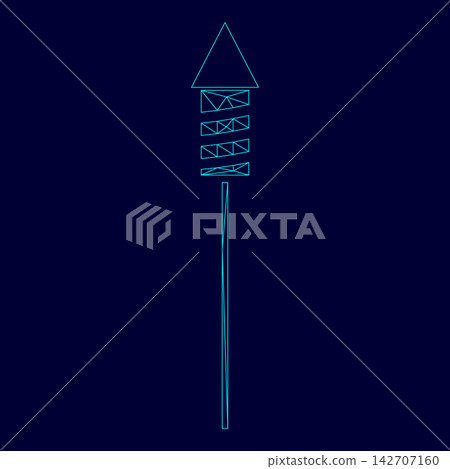 Rockets for fireworks low poly triangulation triangulated polygonal electric cyan blue vibrant aqua neon color vector illustration image outline contour line Rockets for fireworks low poly triangulation triangulated polygonal electric cyan blue vibrant aqua neon color vector illustration image outline contour line 142707160