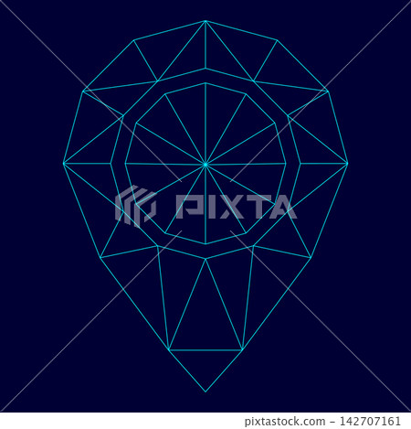 Sign location low poly triangulation triangulated polygonal electric cyan blue vibrant aqua neon color vector illustration image outline contour line Sign location low poly triangulation triangulated polygonal electric cyan blue vibrant aqua neon color vector illustration image outline contour line 142707161