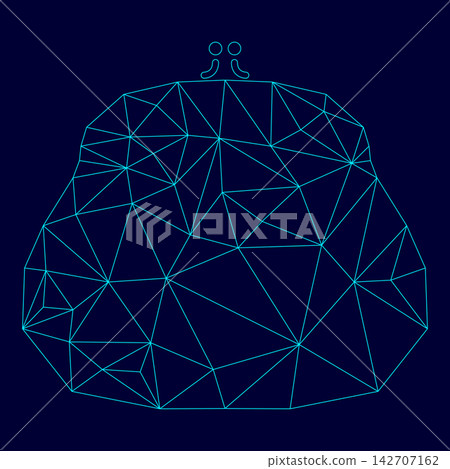 Purse low poly triangulation triangulated polygonal electric cyan blue vibrant aqua neon color vector illustration image outline contour line Purse low poly triangulation triangulated polygonal electric cyan blue vibrant aqua neon color vector illustration image outline contour line 142707162