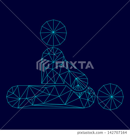 Massage therapist low poly triangulation triangulated polygonal electric cyan blue vibrant aqua neon color vector illustration image outline contour line Massage therapist low poly triangulation triangulated polygonal electric cyan blue vibrant aqua neon color vector illustration image outline contour line 142707164