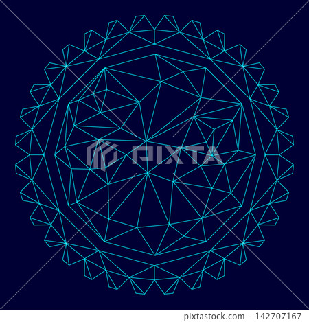 Sun low poly triangulation triangulated polygonal electric cyan blue vibrant aqua neon color vector illustration image outline contour line Sun low poly triangulation triangulated polygonal electric cyan blue vibrant aqua neon color vector illustration image outline contour line 142707167