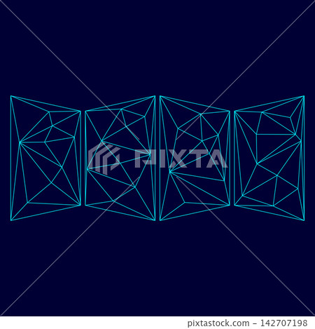 Map low poly triangulation triangulated polygonal electric cyan blue vibrant aqua neon color vector illustration image outline contour line Map low poly triangulation triangulated polygonal electric cyan blue vibrant aqua neon color vector illustration image outline contour line 142707198