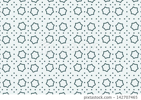 Botanical repeat pattern with ditsy star flowers, teal tones Botanical repeat pattern with ditsy star flowers, teal tones 142707465