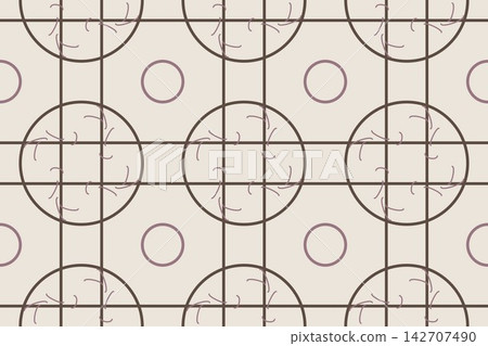 Hand drawn pinwheel interlocking lines seamless repeat pattern in taupe Hand drawn pinwheel interlocking lines seamless repeat pattern in taupe 142707490