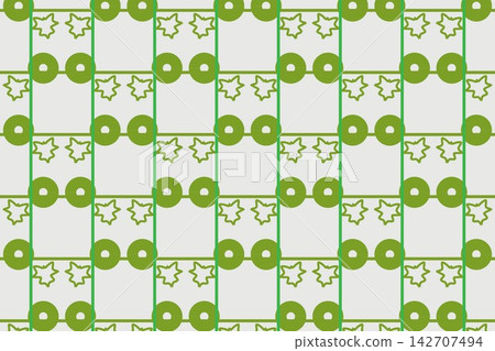 Minimal botanical pattern, leaves and star flowers on green Minimal botanical pattern, leaves and star flowers on green 142707494