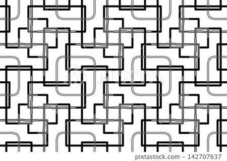 Seamless monochrome pattern of pinwheel interlocking lines Seamless monochrome pattern of pinwheel interlocking lines 142707637