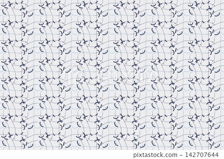 Minimal geometric pattern, rotating flowing curves on blue Minimal geometric pattern, rotating flowing curves on blue 142707644