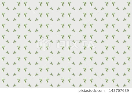Seamless green pattern of wavy fern leaves and lavender Seamless green pattern of wavy fern leaves and lavender 142707689