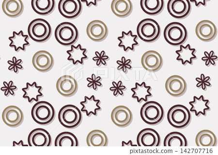 Red botanical seamless pattern, tossed star flowers Red botanical seamless pattern, tossed star flowers 142707716