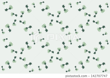 Modern botanical seamless tile, wavy palmate leaves and daisies in jade Modern botanical seamless tile, wavy palmate leaves and daisies in jade 142707747