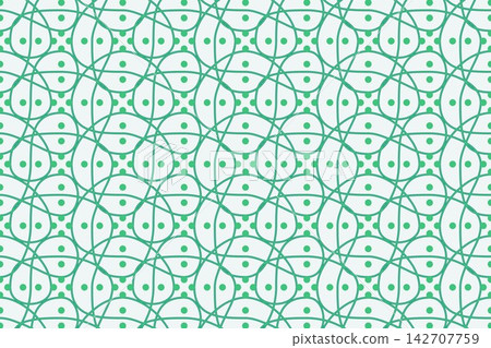 Hand drawn rotating flowing curves seamless repeat pattern in teal Hand drawn rotating flowing curves seamless repeat pattern in teal 142707759