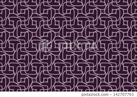 Seamless geometric pattern with pinwheel arches and circles in purple 142707763